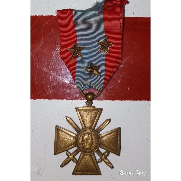 M�daille croix de guerre TOE citations 39/45 Indo WW2