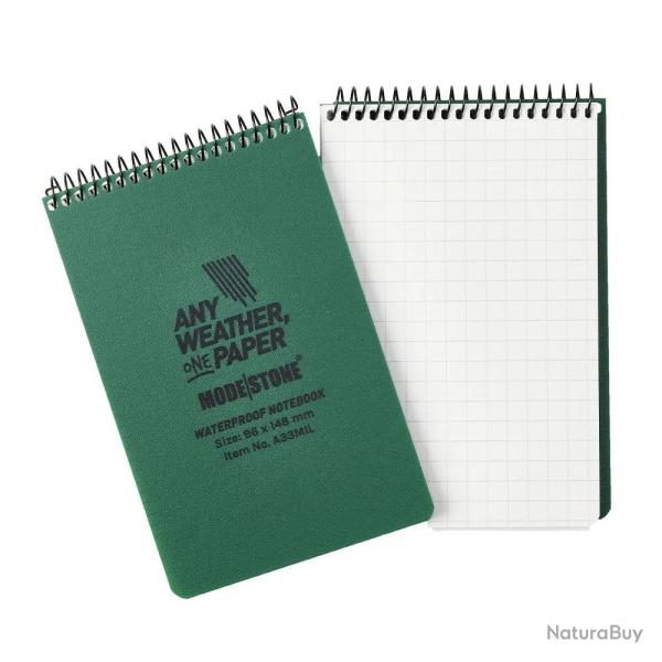 Carnet tout-temps 100 pages 96 x 148 mm - Modestone Vert olive