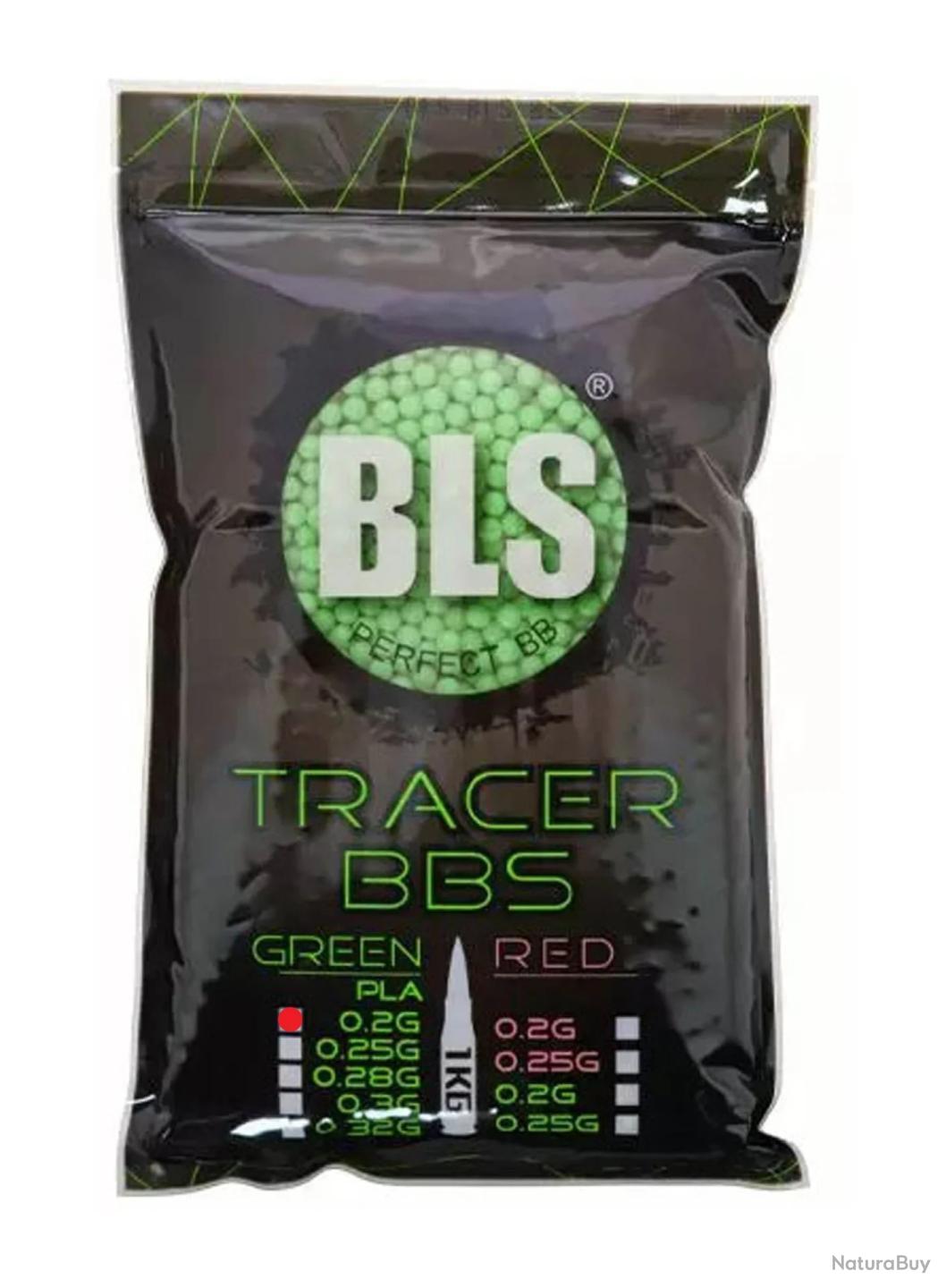 Billes Airsoft Traçantes Biodégradables 0,23g - 1 Kg - Vert Fluorescent - ISO 14855 - Diamètre 5,95 Mm
