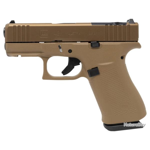 Pistolet GLOCK 43X RAIL MOS-K COYOTE - calibre 9x19 - 15coups