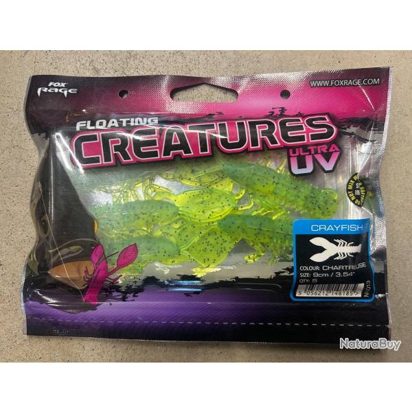 Leurres Fox Rage Creatures UV Crayfish 9cm chartreuse