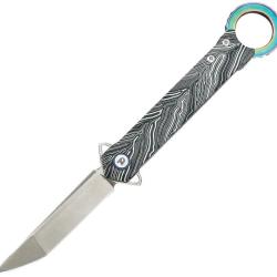Couteau Dreamtech Lame Acier D2 Tanto Manche G10 Noir et Blanc Liner Lock DTK3312GZ
