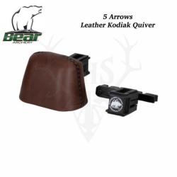 BEAR Kodiak Carquois d'Arc Traditionnel Recurve & Longbow Cuir Marron Moyen