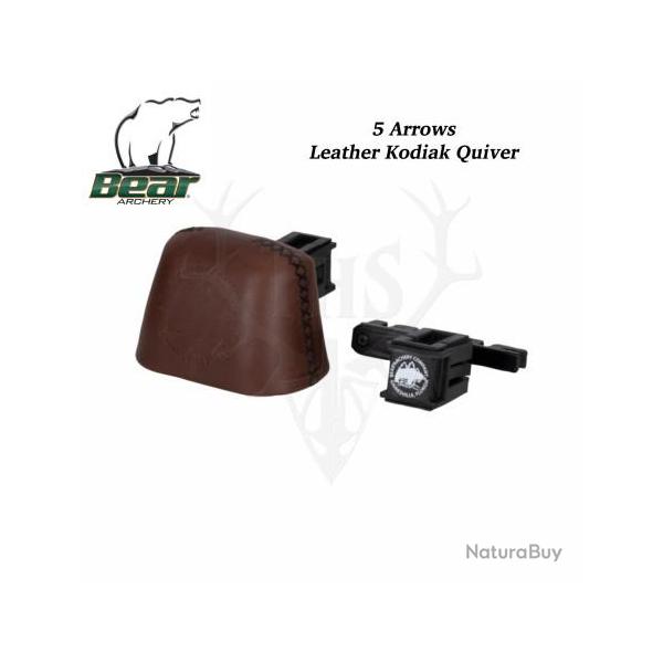 BEAR Kodiak Carquois d'Arc Traditionnel Recurve & Longbow Cuir Marron Moyen