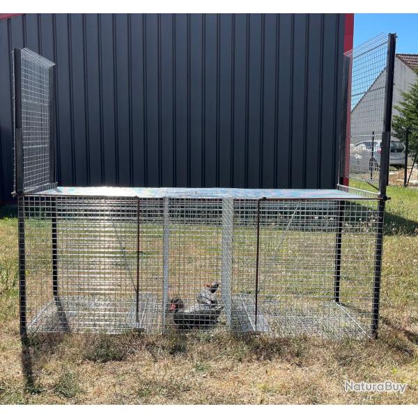 Cage � renards 2 entr�es avec 2 compartiments + un espace pour appelant