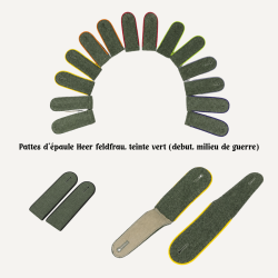 Pattes d'&eacute;paule Heer feldgrau (shoulder boards) � teinte vert Medical