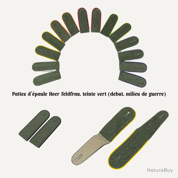 Pattes d'�paule Heer feldgrau (shoulder boards) � teinte vert Transport