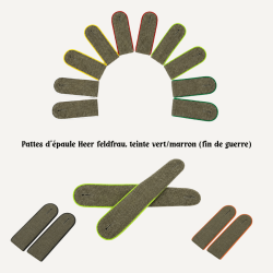 Pattes d'&eacute;paule Heer feldgrau (shoulder boards) � teinte vert/marron fin de guerre Mountain Troop
