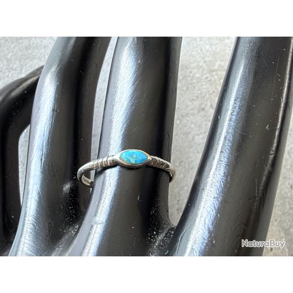 Bague neuve en argent et turquoise - taille 54