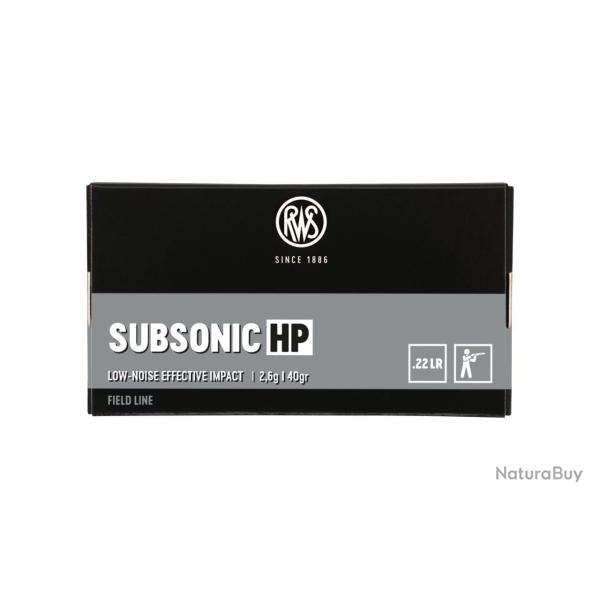Cartouches RWS Subsonic Cal.22 LR