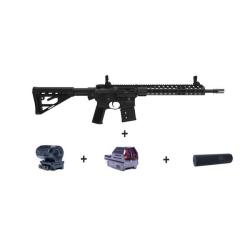 Pack Carabine semi auto Schmeisser AR15 M4FL noir cal.223 rem 10+1cps canon 12.5" filet&eacute;