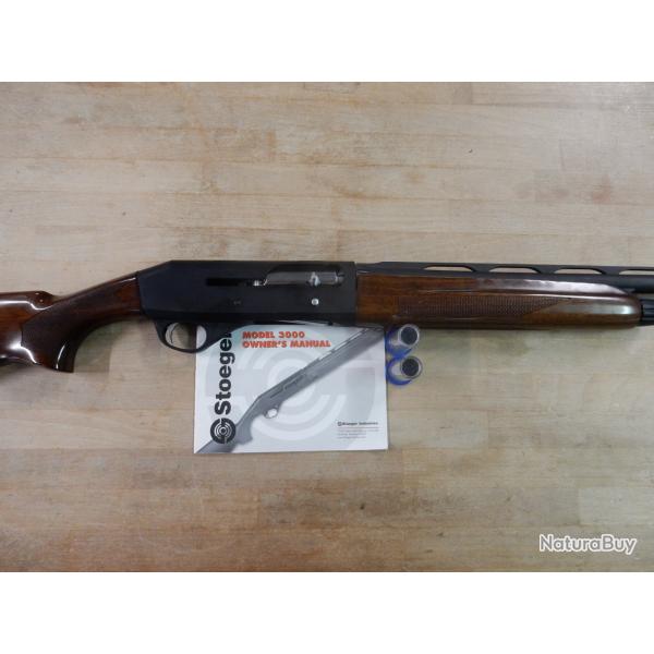 FUSIL SEMI AUTOMATIQUE STOEGER M3000 BOIS CAL 12/76 CANON 71 CM OCCASION TRES BON ETAT