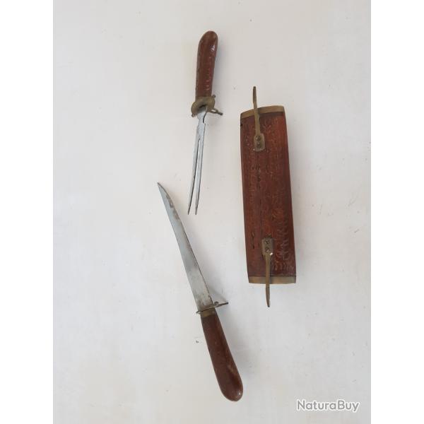 Ancien fourreau fourchette/couteau