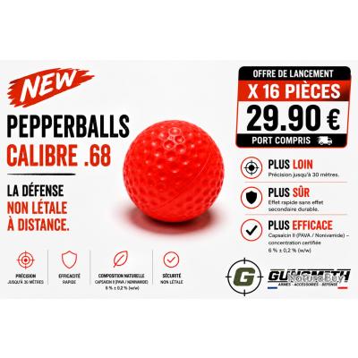 Annonce billes paintball : 16 BALLES PEPPERBALLS CALIBRE .68 - PROJECTILES OC - CAL .68 #gunsmith SG68