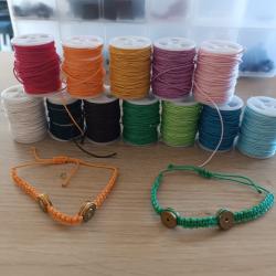 Bracelet macram&eacute; couleur au choix - douille 30-06