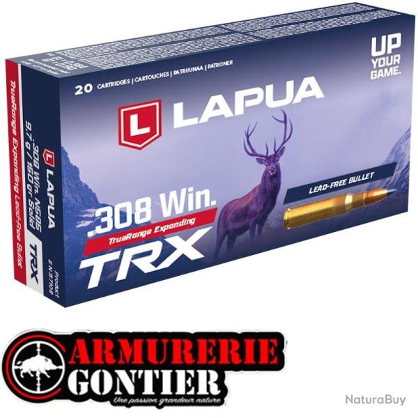 Munitions LAPUA TRX 308 9.7G/150GR boite de 20