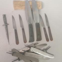 Gros lot lames forg&eacute;es couteaux