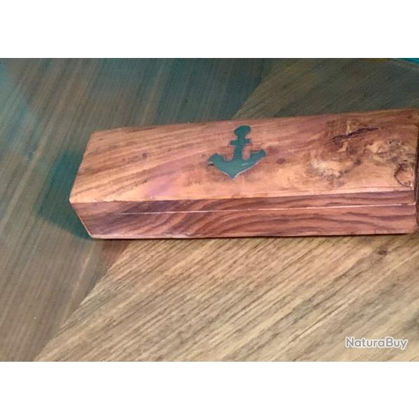 Compas De Marine Laiton Et Coffret En Loupe Fin XIXe D�but 20e