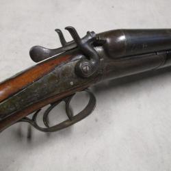 A restaurer ou pour d&eacute;co, Fusil Li&egrave;geois &agrave; chiens Poudre noire, cal 12/65,1 eur sans prix de r&eacute;serve