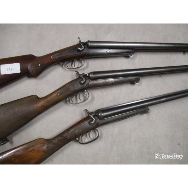 Lot de 3 Fusils � chiens mod�le 1877, Cal 12, � 1 euro sans prix de r�serve!!!