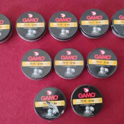 Lot de 10 bo&icirc;tes de 200 plombs Diabolos  de comp&eacute;titioGAMO TS-10 longue distance calibre 4,5mm 0,68g