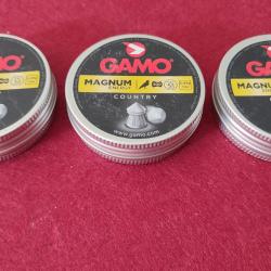 Lot de 3 bo&icirc;tes de 500 plombs Diabolos t&ecirc;te pointue GAMO Magnum Energy 4,5mm 0,49g