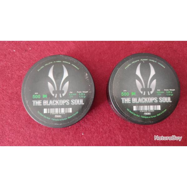 Lot de 2 bo�tes de 500 plombs Diabolos 4,5mm  0,50g The Blackops Soul