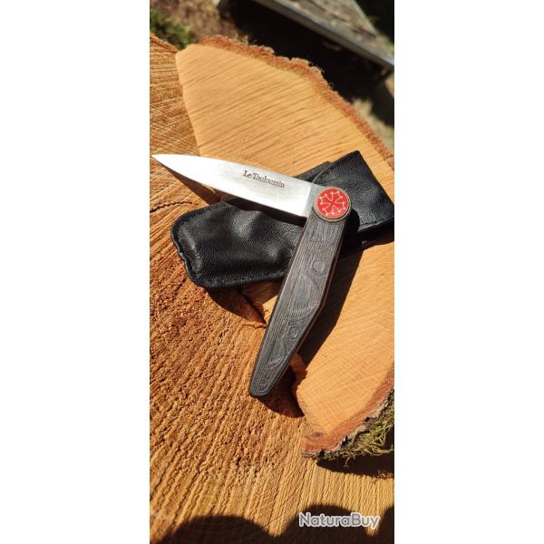 Le Toulousain - Jean-Pierre Mutter - Couteau pliant artisanal fran�ais - �b�ne - Pi�ce devenue rare
