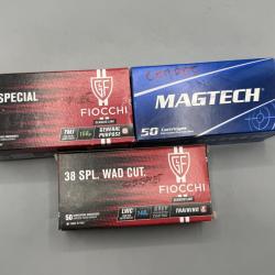 Lot munitions 38 Special 357 Magnum FMJ manufactur&eacute;es d'occasion