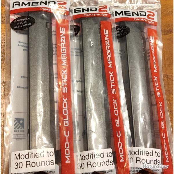 Chargeur Amend2 30 coups pour Glock 9mm - Lot de 3 !