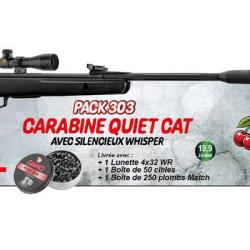 Pack carabine &agrave; plombs GAMO Quiet Cat (19,9 Joules) - PACK PROMO