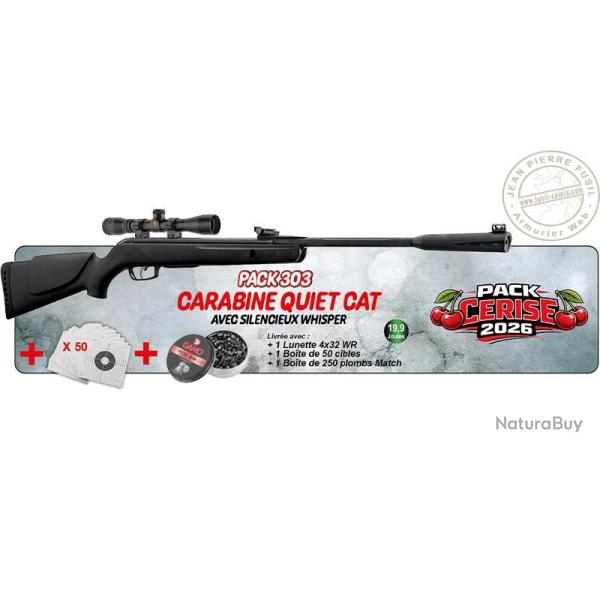 Pack carabine � plombs GAMO Quiet Cat (19,9 Joules) - PACK PROMO