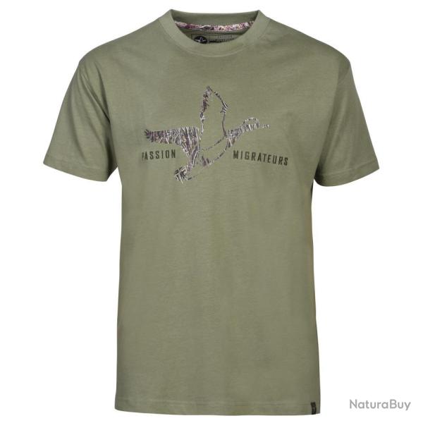 T-SHIRT HOMME PASSION MIGRATEUR KAKI - L - PERCUSSION