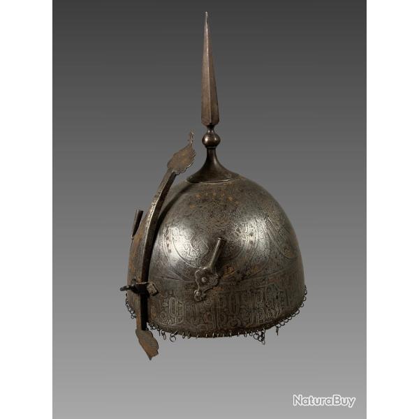 Kulah-khud Casque- Acier - Iran Inde - Dynastie Qajar (1796-1925) armure