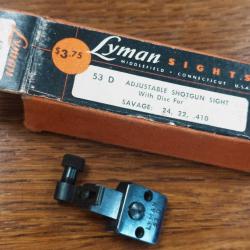 DIOPTRE LYMAN 53 D POUR CARABINE SAVAGE EN BOITE D'&Eacute;POQUE 1970's