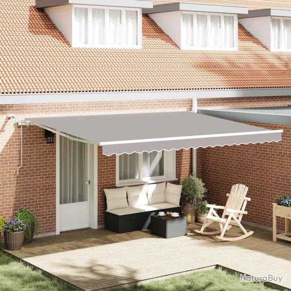 Auvent r�tractable Gris clair 450 � 350 cm Polyester