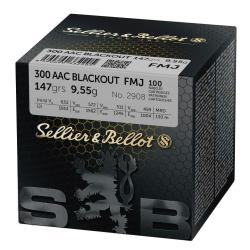 Munitions Sellier & Bellot 300 AAC Blackout FMJ 147gr x100 en vrac