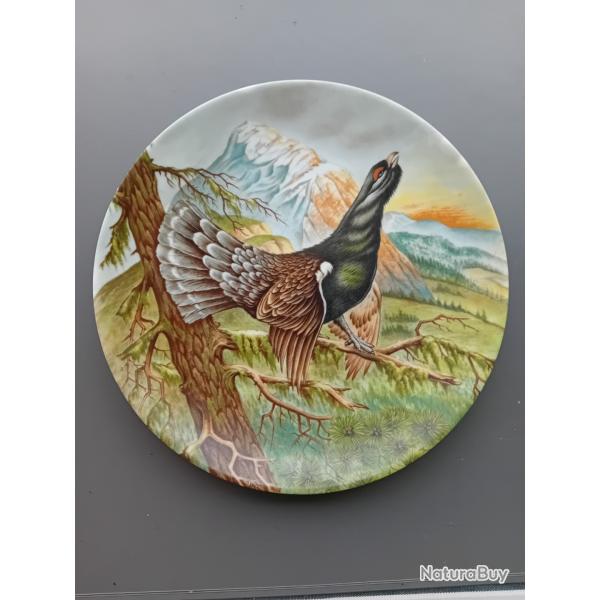Assiette d�corative - Porcelaine de Limoges - Signature L.A. - Excellent �tat - Diam�tre 24 cm