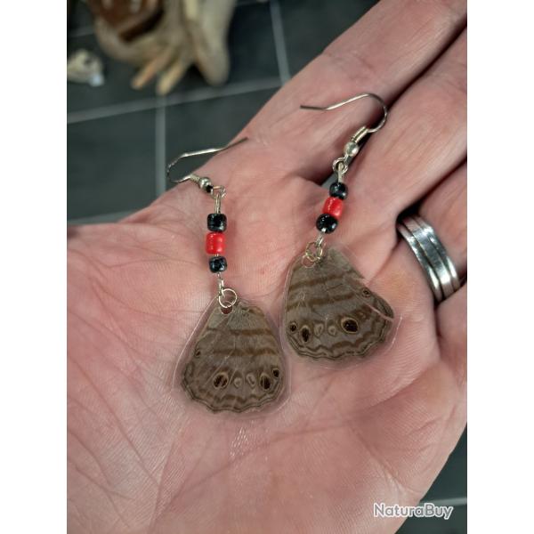 Paire de boucles d'oreilles de vraies ailes de papillon #8