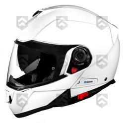 Casque Modulaire Moto Blanc Luxe - Double Ecran - "Pinlock Ready" - Taille L