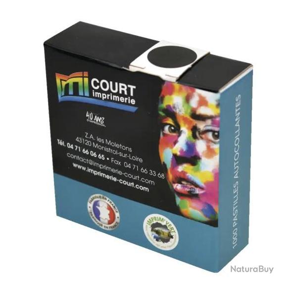 Boite de 1000 Gommettes noires Diam.19mm
