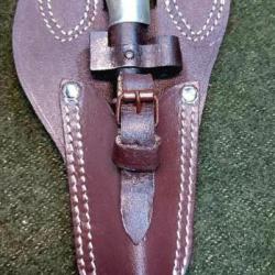Repro ** Gousset / porte fourreau ** ba&iuml;onnette Gras & Lebel rosalie ** Marron **