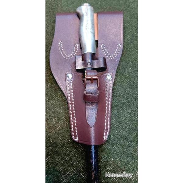 Repro ** Gousset / porte fourreau ** ba�onnette Gras & Lebel rosalie ** Marron **
