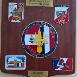 Plaque souvenir de L'escadron 10/11 de Gendarmerie Mobile &agrave; Beyrouth 85-86
