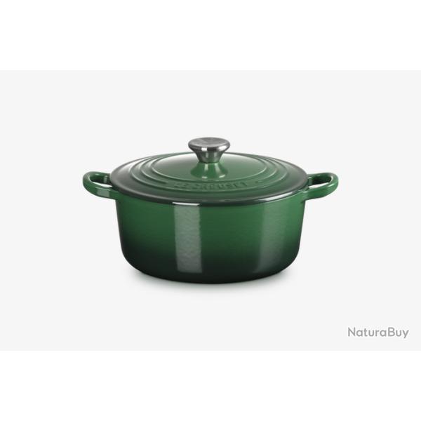 neuve, Cocotte ronde 22cm en fonte �maill�e, juniper, bouton inox, Le Creuset