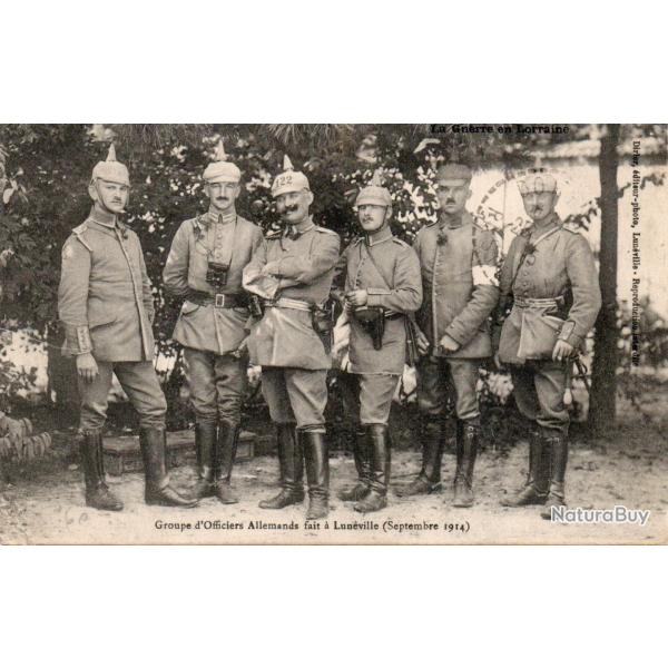 Carte postale Groupe d'Officiers Allemands fait � Lun�ville (Septembre 1914)  -N�8476