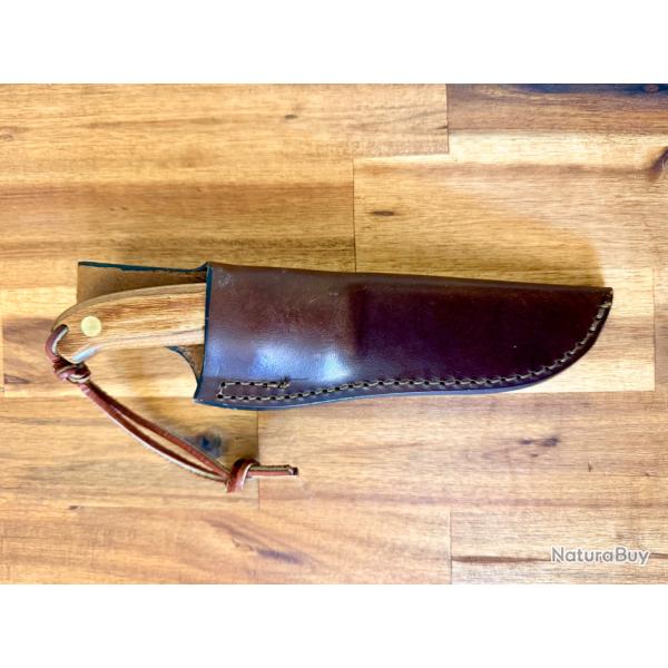 Couteau de chasse SCHRADE+ PH1 U.S.A. - 440 Stainless - Fabrication am�ricaine - Avec �tui cuir