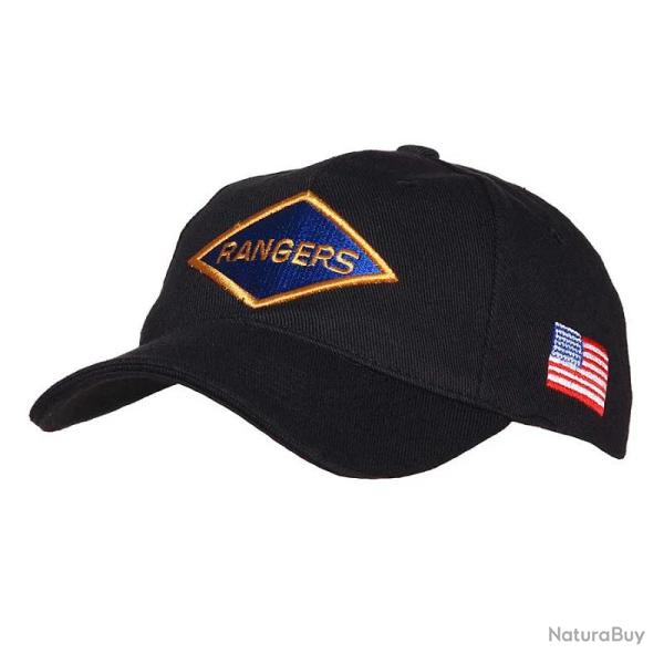 Casquette U.S. Rangers brod�e - Style militaire ajustable Noire
