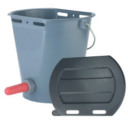 Calf bucket plastic + Teat 2-sided Flat - Ref KALF0003 - EAN 4018653140048 - Unbranded