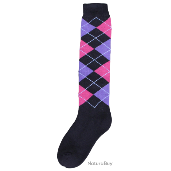 Riding sock RE d.grey/pink/lila 43-46 - Ref KNIER011C - EAN 8716759456785 - Unbranded